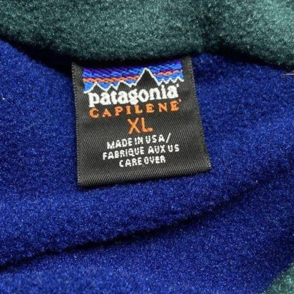 Vintage Patagonia Capilene Fleece Quarter Zip Pullover Men’s XL 90s Navy Blue - Picture 4 of 6